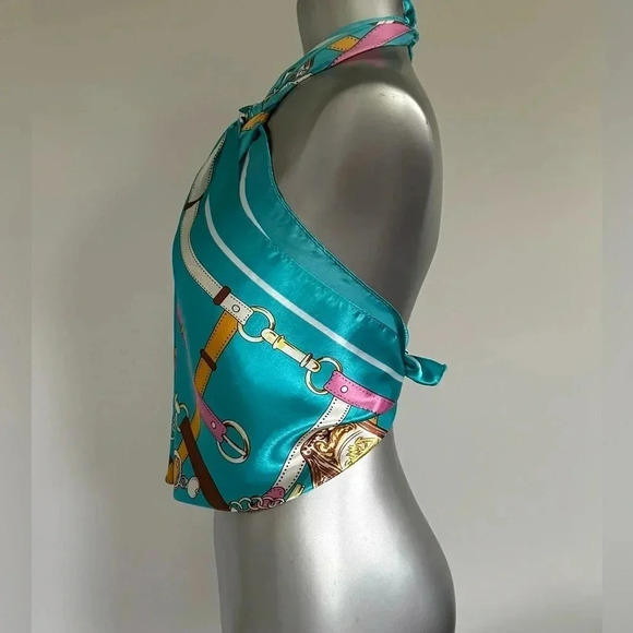 🆕Luxury Satin  Scarf Top - Picture 2 of 15